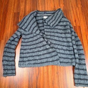 Lou & Grey Gray Striped Cardigan